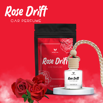 Rose Drift Car Freshener - 10ml | Sweet Floral Car Perfume | Vocal Cosmetics